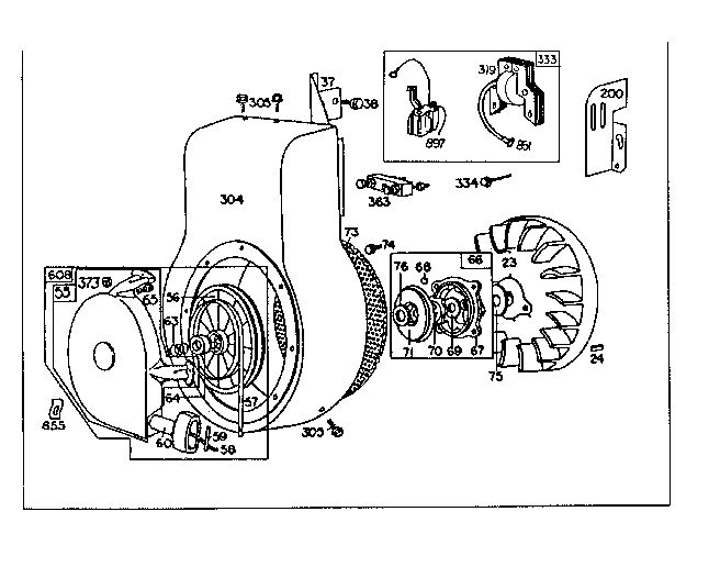 Flywheel Assembly Diagram and Parts List for 190400-190499 2650-01 Briggs and Stratton Engine